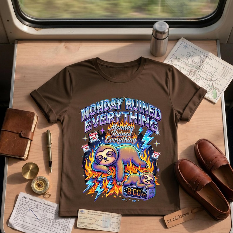 Monday Ruined Everything Sloth T-shirt, Funny Anti Monday Tee, Tired ...