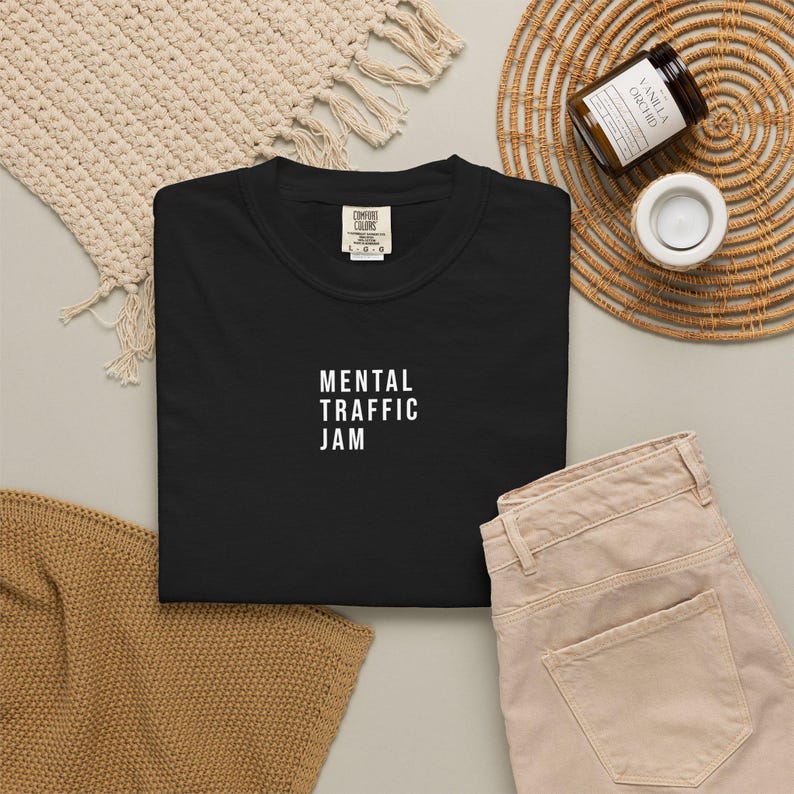 Mental Traffic Jam T-Shirt | ADHD Brain Fog Humor Psychology Meme Tee image 13