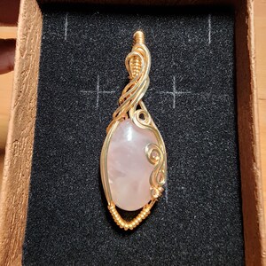 Wire Wrapped Rose Quartz Pendant no.3