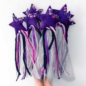 Purple star wand - Fairy wand - Pretend play - Felt toys