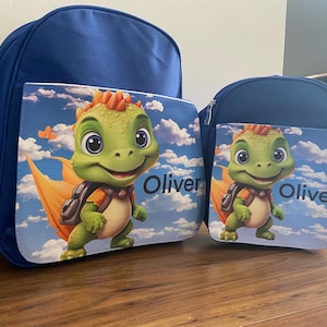 personalised backpack and lunchbox/school bag/lunch bag/backpack