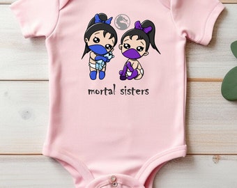 Mortal Babies - Adorable Mortal Kombat Infant Bodysuit: Kitana and Mileena Cuties