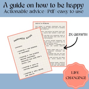 Digital Happiness Ebook: Self-Care, Mindfulness, Positive Psychology Guide - Instant Download for Joyful Living and Well-being happiness