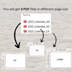 Printable 2025 Calendar, Sunday Start, Landscape, A4 , A5 and Letter ...