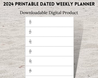 Printable 2024 Calendar Sunday Start Portrait Box Style A4 - Etsy