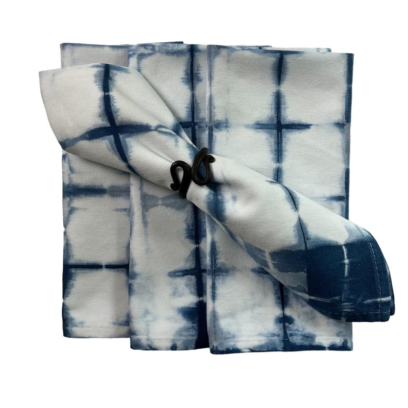 Natural Dye Linen Napkin - Organic Indigo main image 1