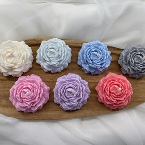 Flower Candle Natural Decorative Soy Candle Handmade Custom Color Shaped Candle Aesthetic Decor Peony Candle For Gift Rose Candle Blossom