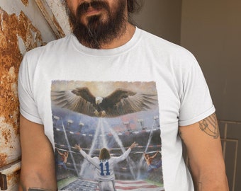 Camiseta Creed Thanksgiving Halftime Show, estilo rock retrô com águia careca.