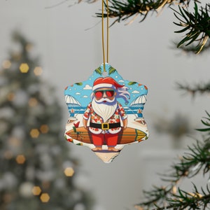 Beach Vacation Santa Ornaments (1pc, 3pcs, 5pcs, 10pcs)