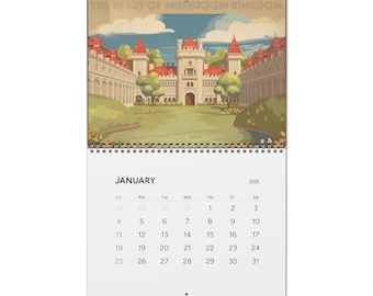 Vintage-inspirierter Retro Gaming Wandkalender, Travel Down I64, nostalgischer 12-Monatskalender, klassische Gaming Illustrationen, Abenteuer & Wunder