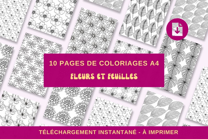 10 Printable Coloring Pages for Adults Repeat Coloring, Anti-stress for ...