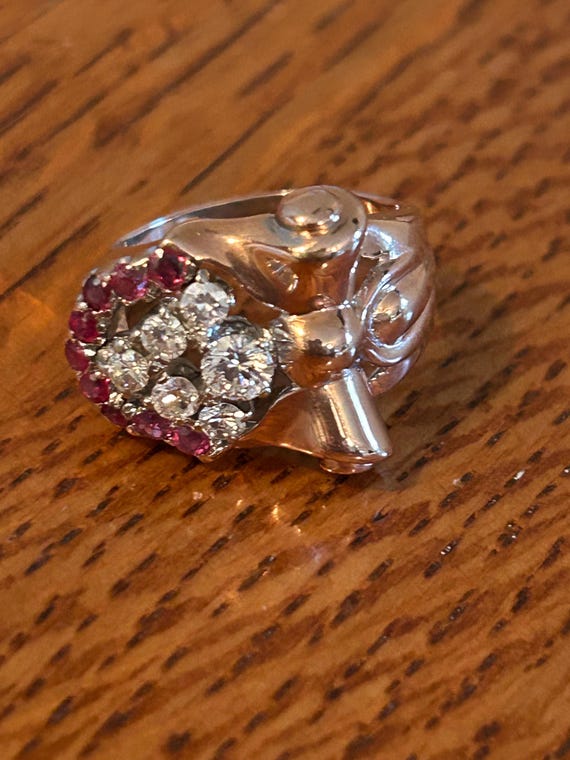 14k Rose gold Diamond and Ruby ring. - image 1
