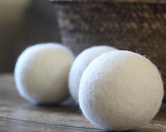 3-Pack 100% Wool Dryer Balls 6cm - Fabric Softener,  Laundry Essential, and Perfect for Eco-Friendly Crafting