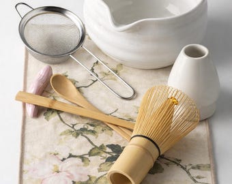 White Matcha Tea Set – Complete Japanese Matcha Ceremony Kit with Bamboo Whisk & Bowl, Matcha Starter Set Gift