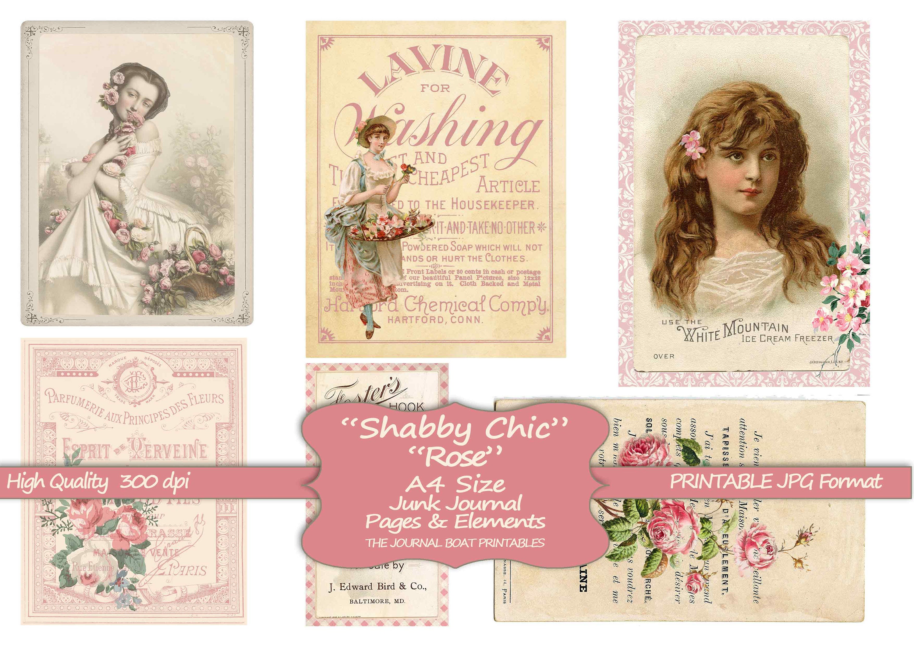 Shabby Chic Rose A4 Size Junk Journal Printable Vintage - Etsy