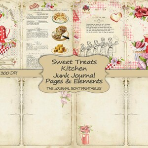 Junk Journal Kit, Recipe Book, Sweet Treats Kitchen, Vintage Ephemera ...