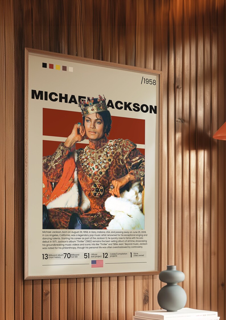 Michael Jackson Poster, Vintage Music Poster, Michael Jackson Print ...