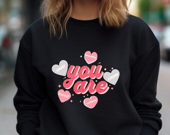 Niedliches Lehrer Valentine Sweatshirt, Herz Sweatshirt, Valentinstag Sweatshirt der Frauen, Liebe Valentine Sweatshirt