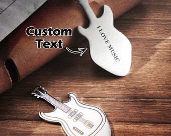 Personalized Engraved Guitar Pick Custom Guitar-Shaped Pick Gift for Guitarist