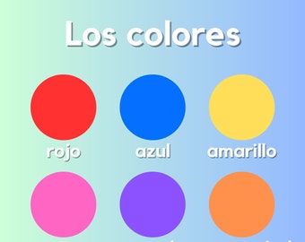 Grafico di ancoraggio/download digitale Los colores stampabile (colori spagnoli).