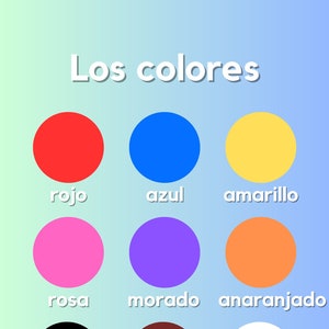 Printable Los colores (Spanish colors) Anchor Chart/Digital Download