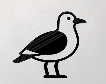 Gull - Vector template - Lasercut file - .dxf .svg .ai .pdf .png - Plotter file - Design - pattern - Sea - DIY - Maritime