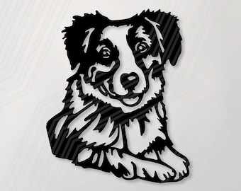 Australian Shepherd - Vector template - Lasercut file - .dxf .svg .ai .pdf .png - Plotter file - Design - pattern - Dog - DIY