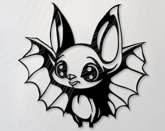 Bat - Vector template - Lasercut file - .dxf .svg .ai .pdf .png - Plotter file - Design - pattern - DIY