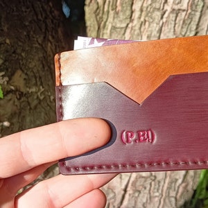 Portacarte minimalista Shell cordovan -Realizato a mano