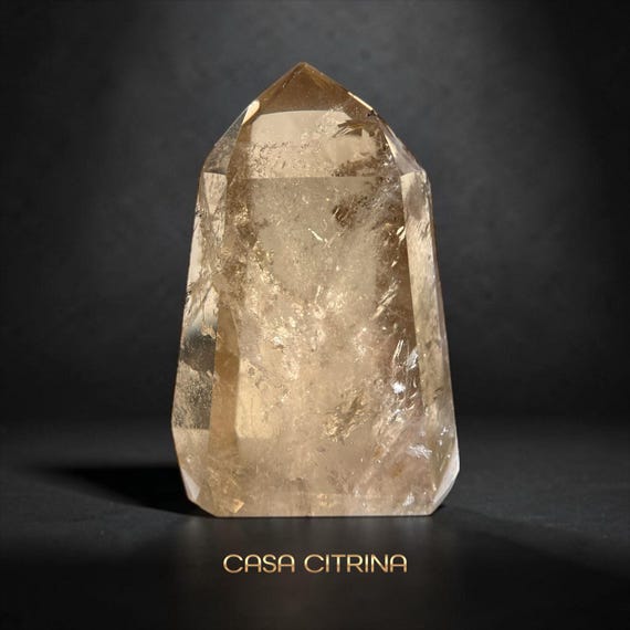 Citrine Point Large Crystal Healing Tool Solar Plexus Chakra Yellow Gold Stone Prosperity Manifestation Brazilian Specimen Raw Mineral