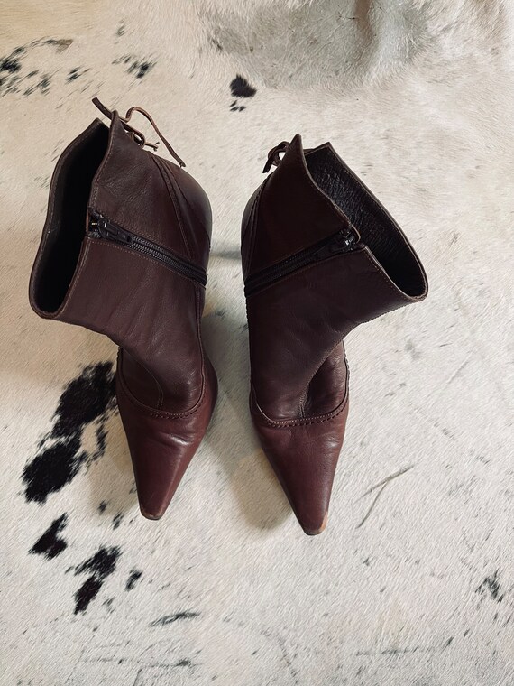 Vintage Leather Boots, Women Vintage Shoes, Leath… - image 3