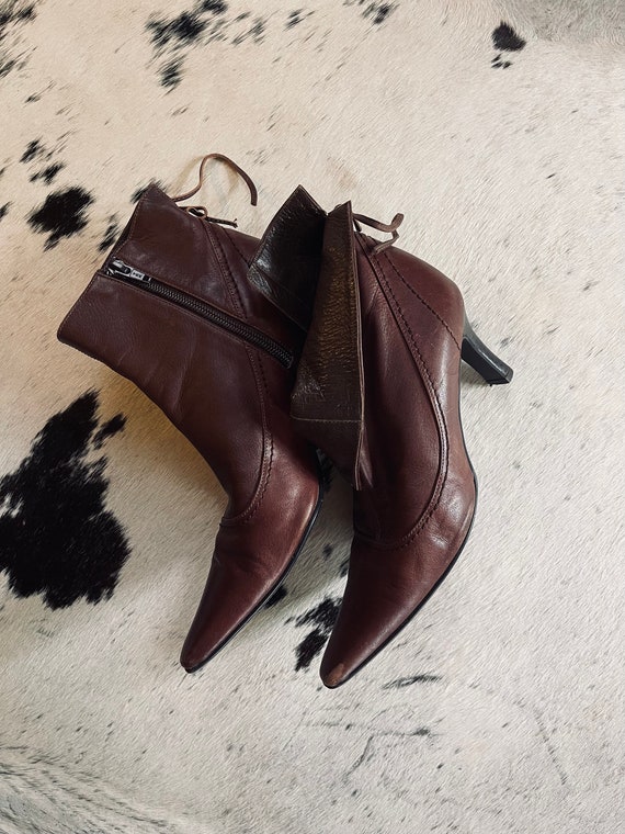 Vintage Leather Boots, Women Vintage Shoes, Leath… - image 5