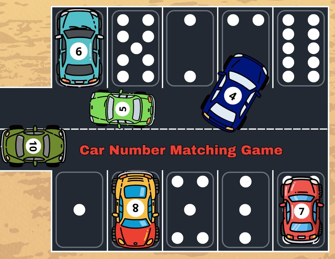 Car Number Matching Game | Preschool Math Activity (PDF) - Etsy UK