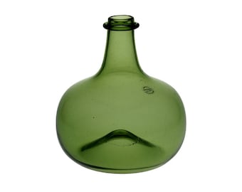 Onion Bottle, Hand Blown Green Glass Pirates of the Caribbean Outlander Witcher