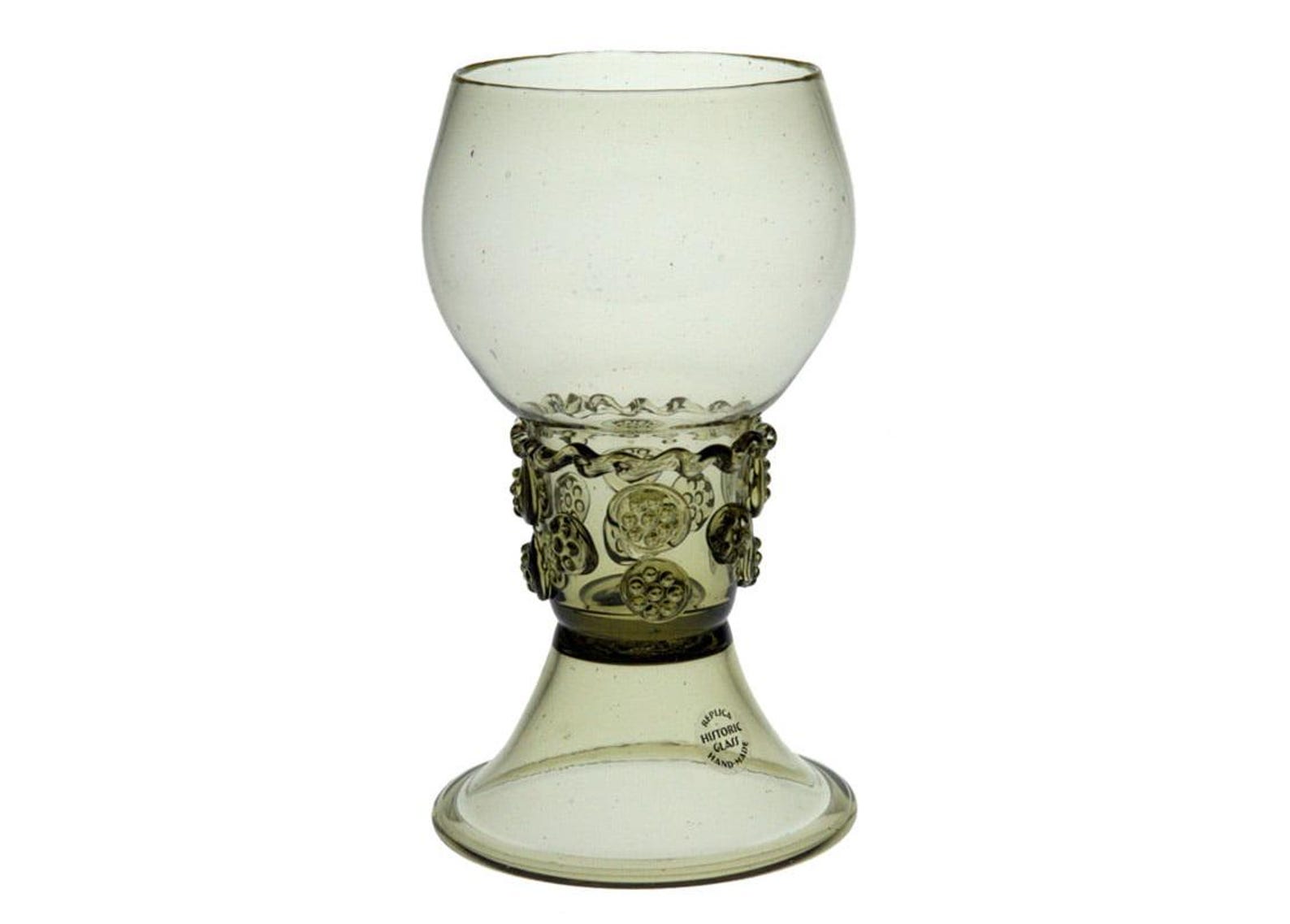 Rummer Wine Glass Hand Blown Drinking Glass As Seen In GOT Tyrion and Witcher Green Forest Glass