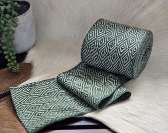 Viking Winningas, Diamond Twill, 7 m Length Leg Wraps Hand Crafted Green