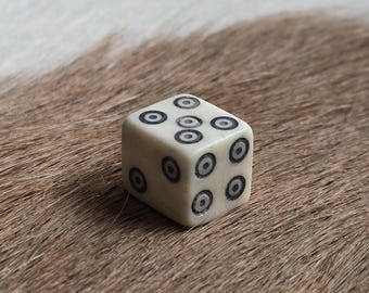 Roman Cow Bone Dice: Handcrafted Gambling Die