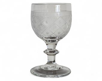 Engraved Glass Hand Blown As Seen In Pirates of the Caribbean Drinking Glass