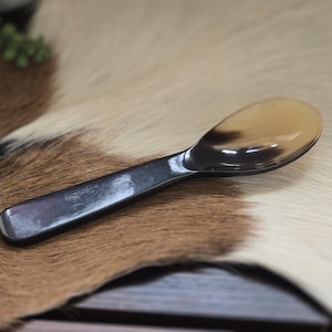 Horn Spoon Suitable for Reenactment Use, Food Safe Seen in Vikings LARP Costume