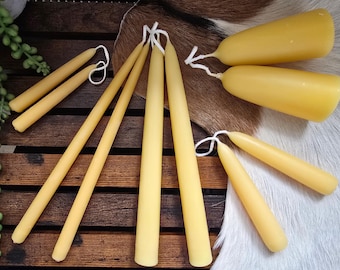Hand Dipped Candles from Pure Beeswax Various Sizes