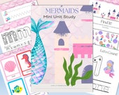 MERMAID ACTIVITY pack, Handwriting, Letter M, Number practice, Homeschool, Montessori, Instant DOWNLOAD