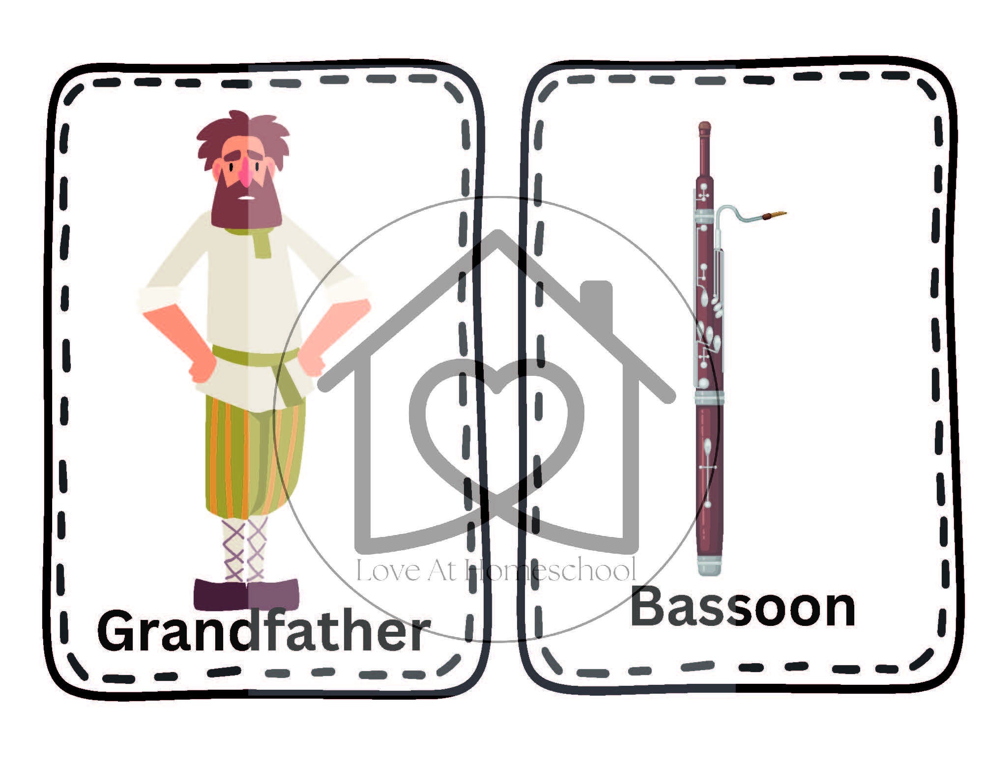 Peter and the Wolf Character and Instrument Memory Match Concentration ...
