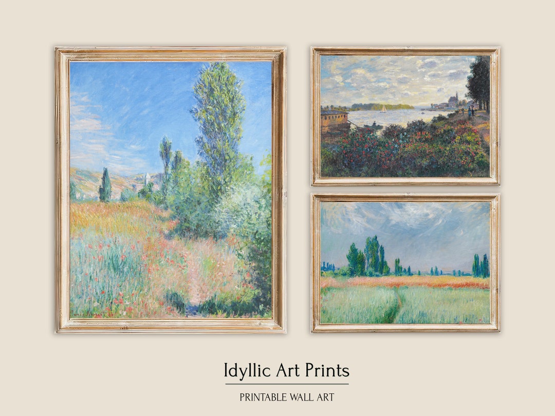 Vintage Monet Spring Summer Landscape Wall Art Gallery Set of 3 ...