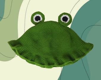 sombrero de cubo de rana / sombrero de rana / sombrero de ganchillo / sombrero de cubo de ganchillo / sombrero de rana pinterest / sombrero de cubo / sombreros de tendencia / estética de rana / crochet de rana