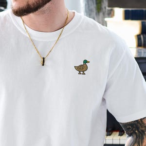 Chemise brodée couleurs confort canard colvert : cadeau pour amateur de sauvagine pour lui, papa, grand-père