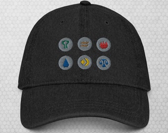 Runescape Embroidered Denim Hat: OSRS Gamer Gift