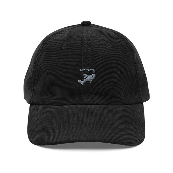Embroidered Runescape Fishing Hat: Corduroy OSRS Gift, Video Game Cap