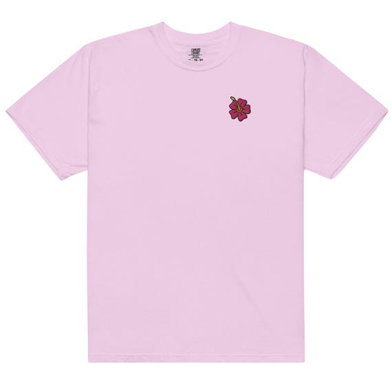 Hibiscus Embroidered Shirt, Tropical Flower Lover Gift