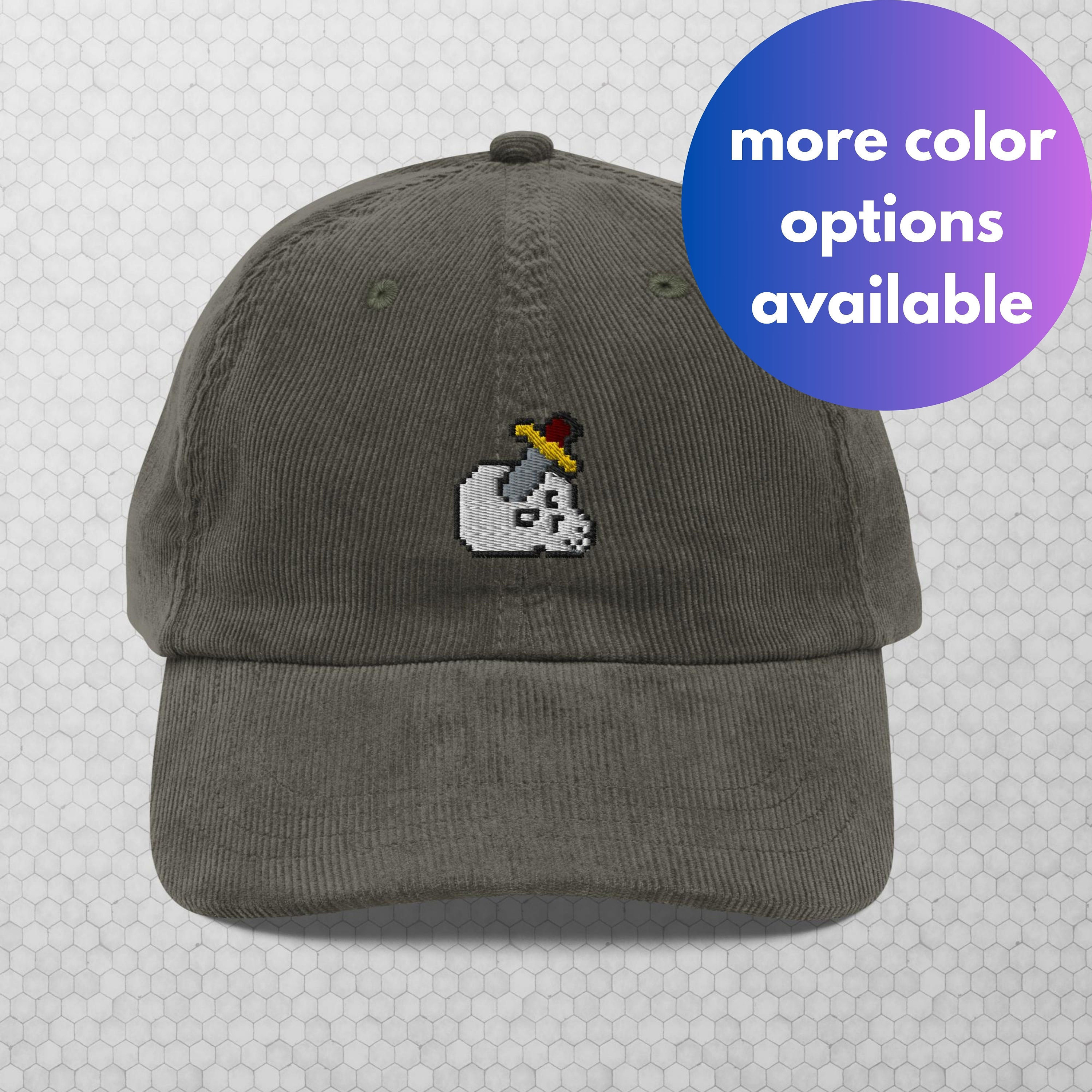 Runescape Corduroy Hat: Embroidered OSRS Slayer, Handmade Gamer Gift
