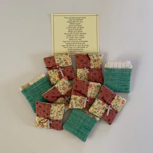 Colcha de bolso com oração, Colcha de bolso, pensando em você, cartão de condolências, orando por você, cartão de oração, colcha pequena, mini colcha, presente de cruz, oração